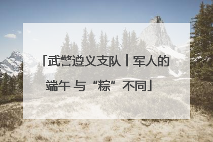 武警遵义支队︱军人的端午 与“粽”不同